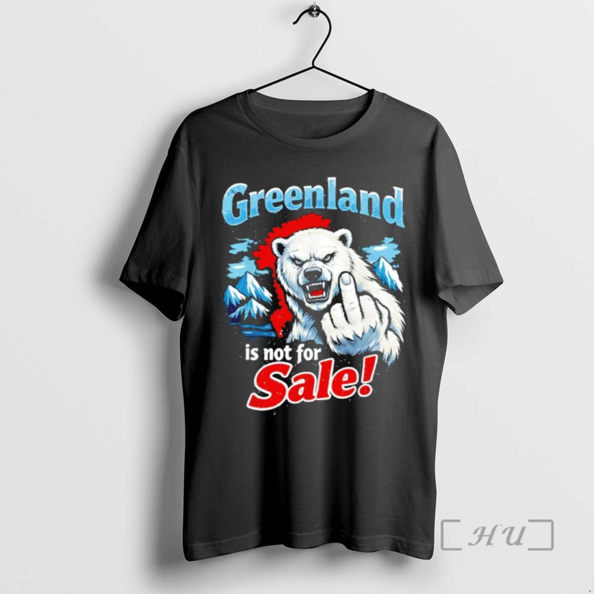 Officials Greenland Is Not For Sale White Bear Middle Finger T-Shirts, Hoodie, Sweatshirt | PopFlextees.com