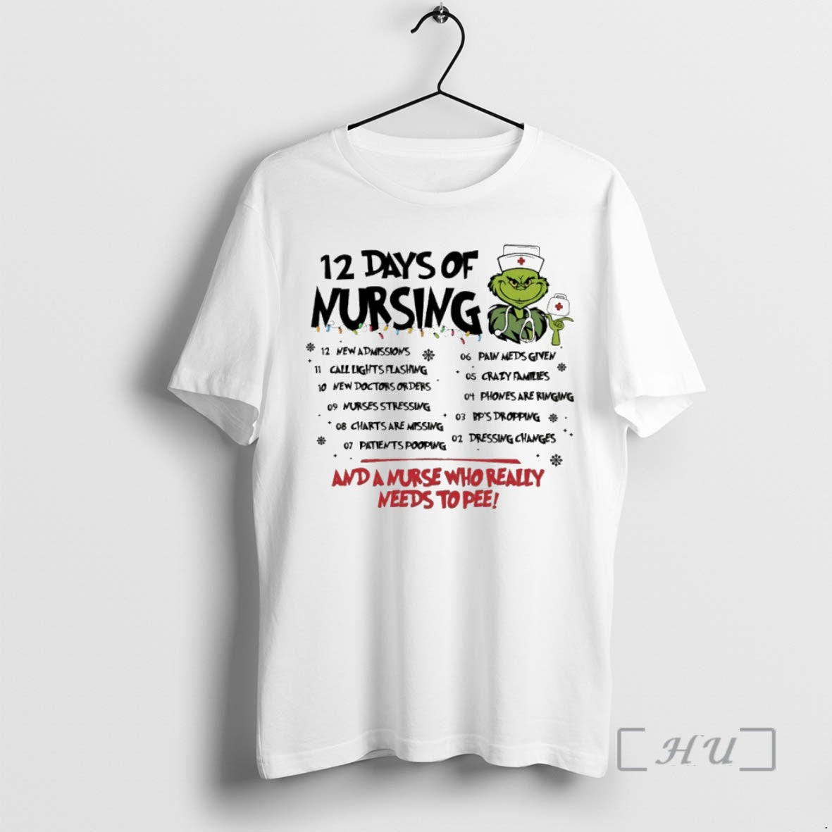 Officials Grinch 12 Days Of Mursing And A Murse Who Really Needs To Pee Circle T-Shirts, Hoodie, Sweatshirt | PopFlextees.com