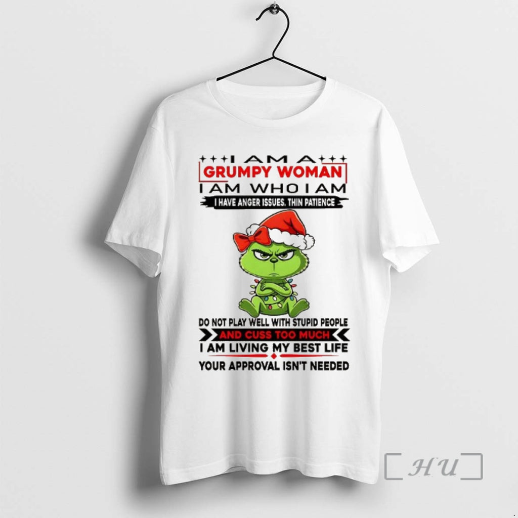 Officials Grinch I Am A Grumpy Woman I Have Anger Issues Thin Patience Premium T-Shirts, Hoodie, Sweatshirt | PopFlextees.com