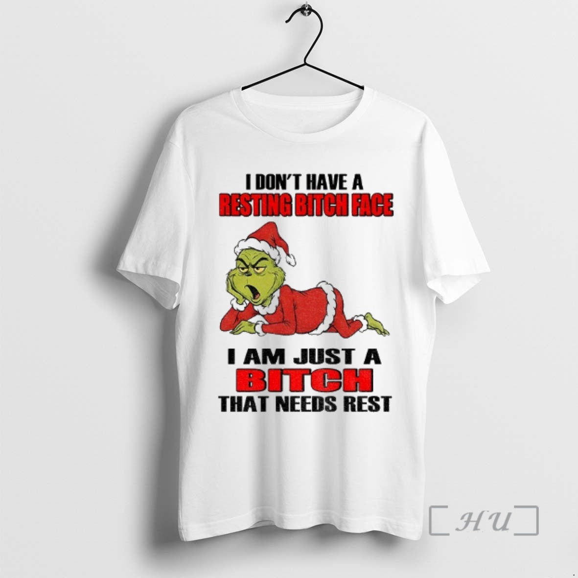 Officials Grinch Santa I Dont Have A Resting Bitch Face I Am Just A Bitch T-Shirts, Hoodie, Sweatshirt | PopFlextees.com