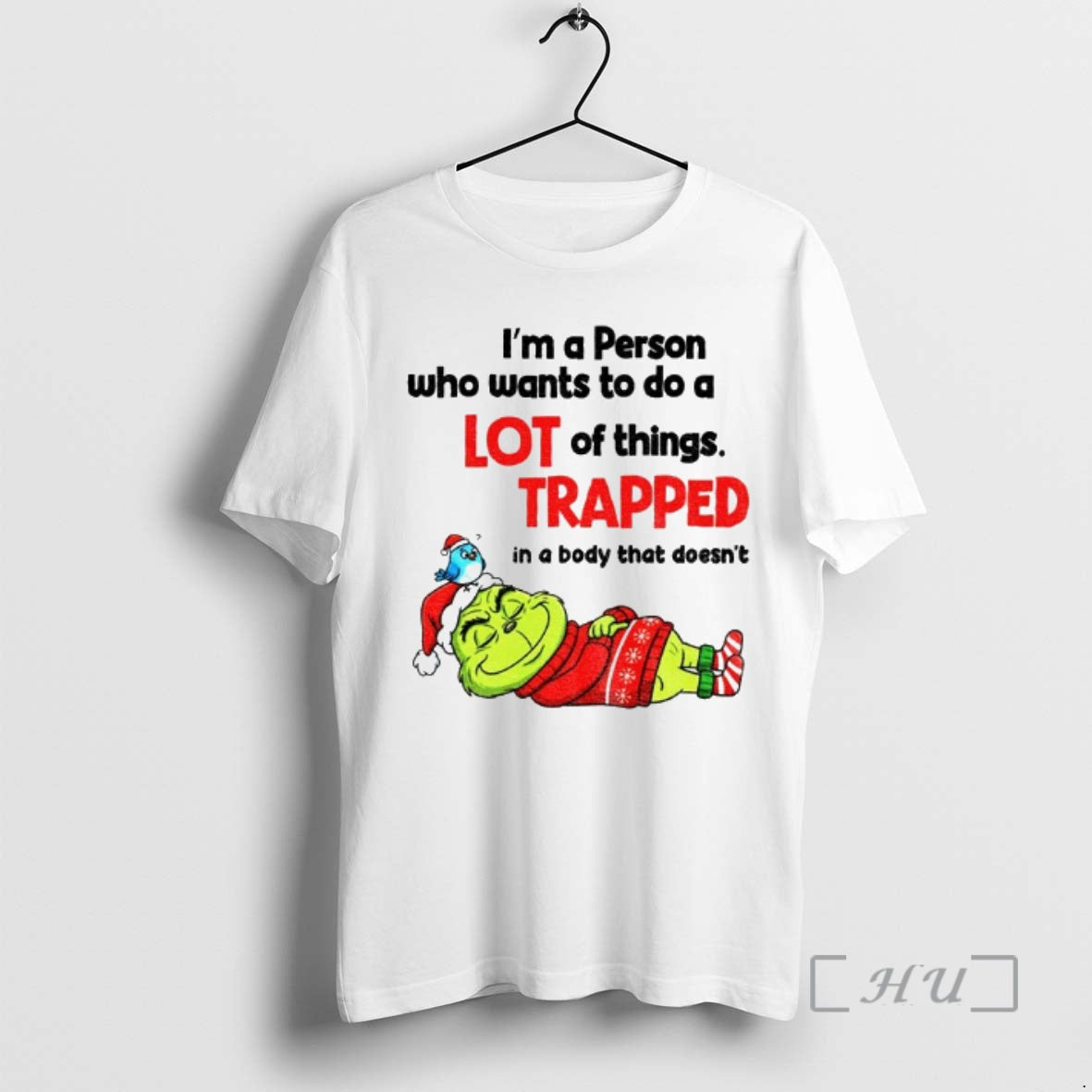 Officials Grinch Santa Im A Person Who Wants To Do A Lot Of Things Trapped T-Shirts, Hoodie, Sweatshirt | PopFlextees.com