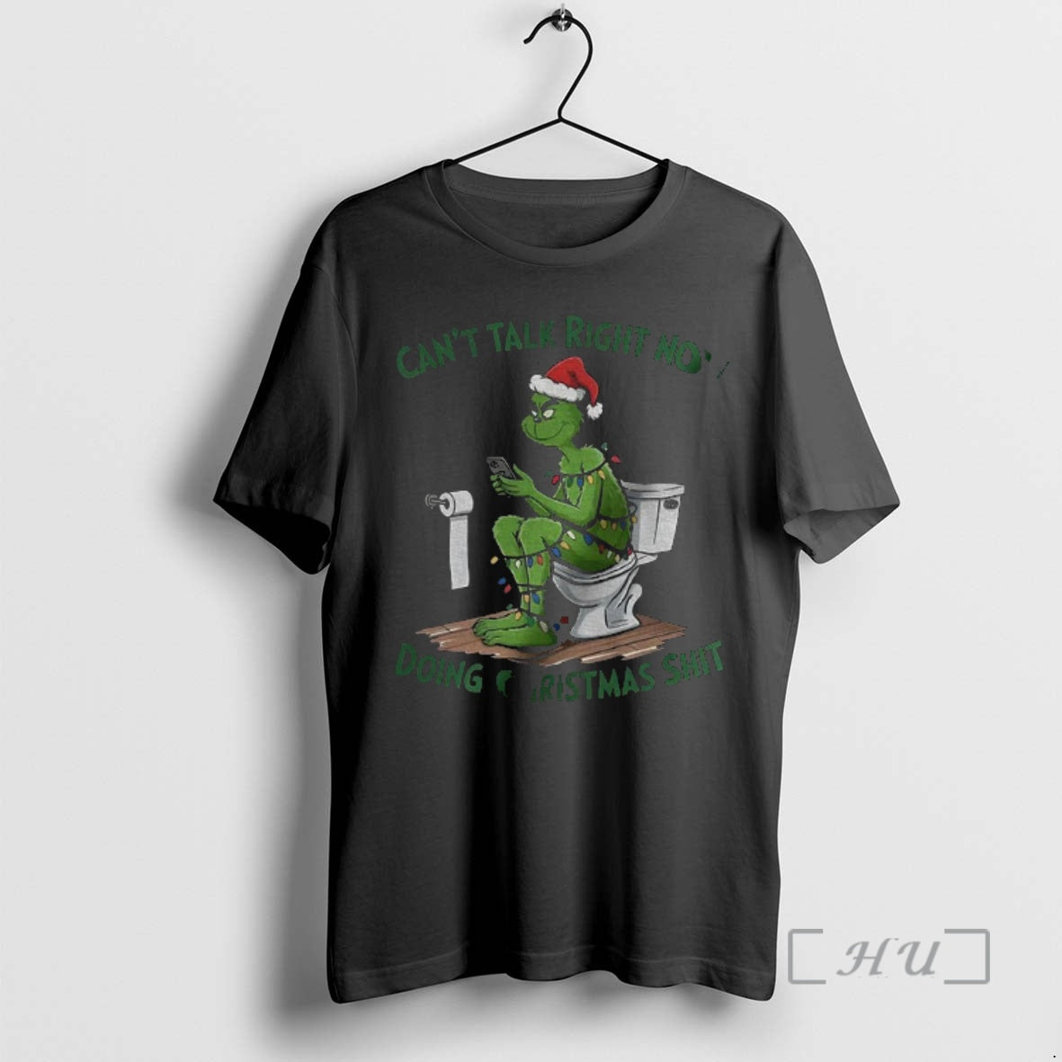 Officials Grinch Santa Hat Cant Talk Right Now Doing Christmas Shit Premium T Shirts Sweater Hoodie, Sweatshirt