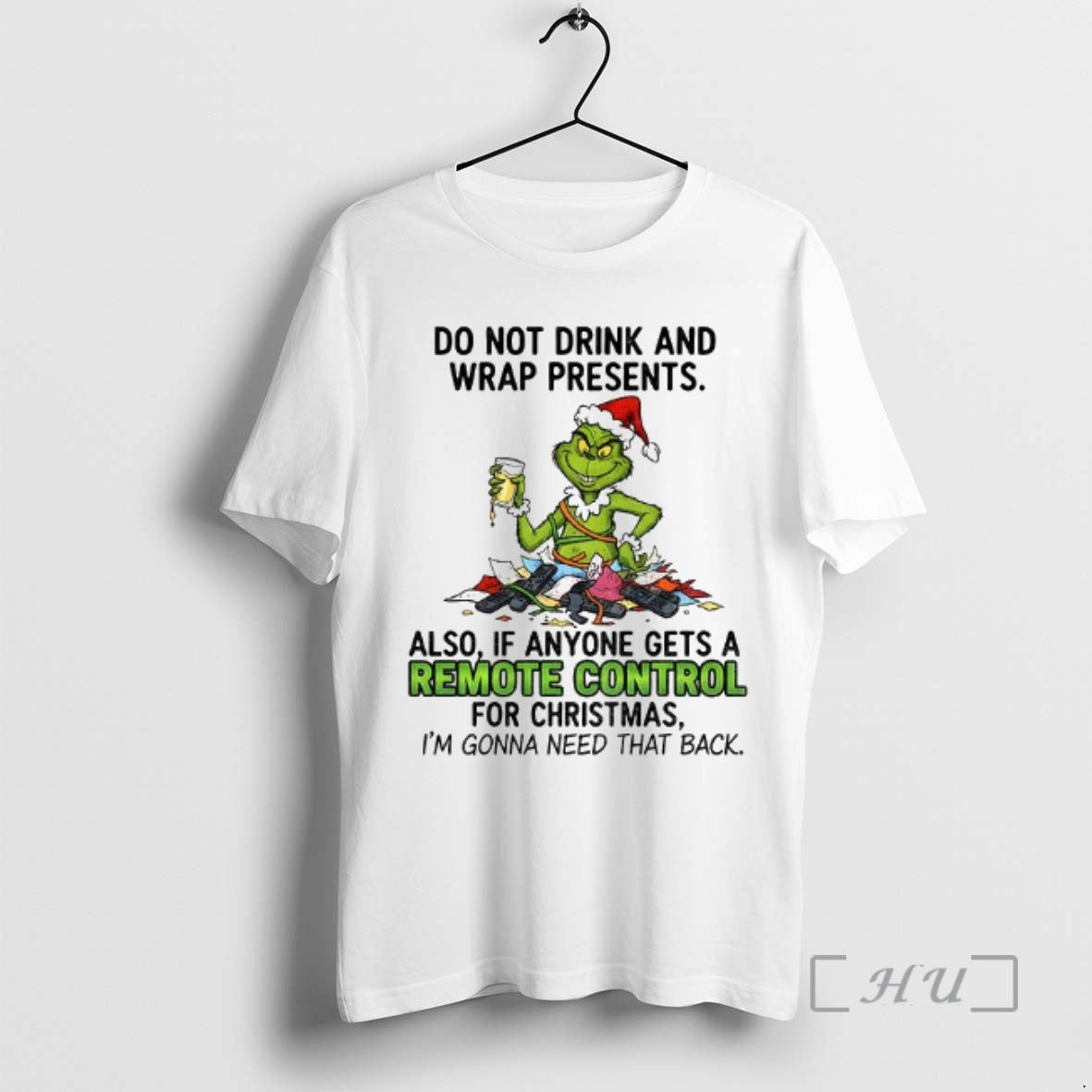 Officials Grinch Santa Hat Do Not Drink And Wrap Presents Also If Anyone Gets T-Shirts, Hoodie, Sweatshirt | PopFlextees.com