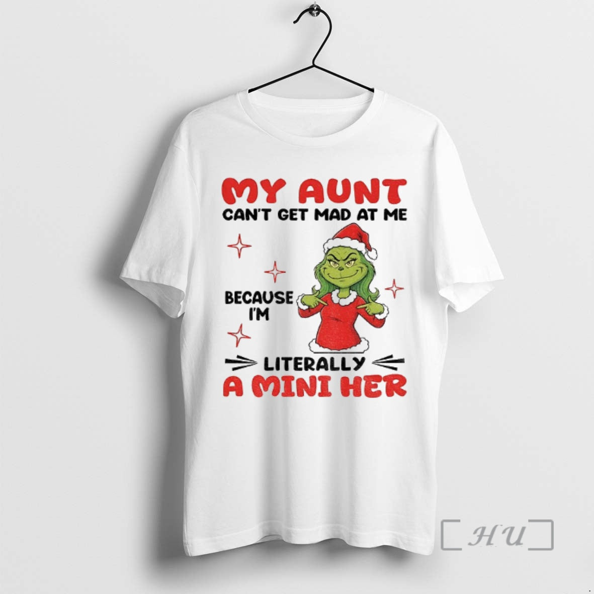 Officials Grinch Santa Hat My Aunt Cant Get Mad At Me Because Im Literally T-Shirts, Hoodie, Sweatshirt | PopFlextees.com