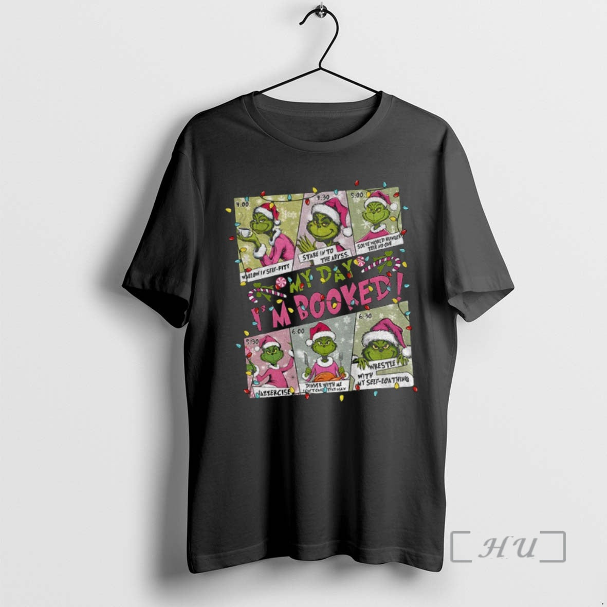 Officials Grinch Santa Hat My Day Im Booked Merry Christmas T-Shirts, Hoodie, Sweatshirt | PopFlextees.com