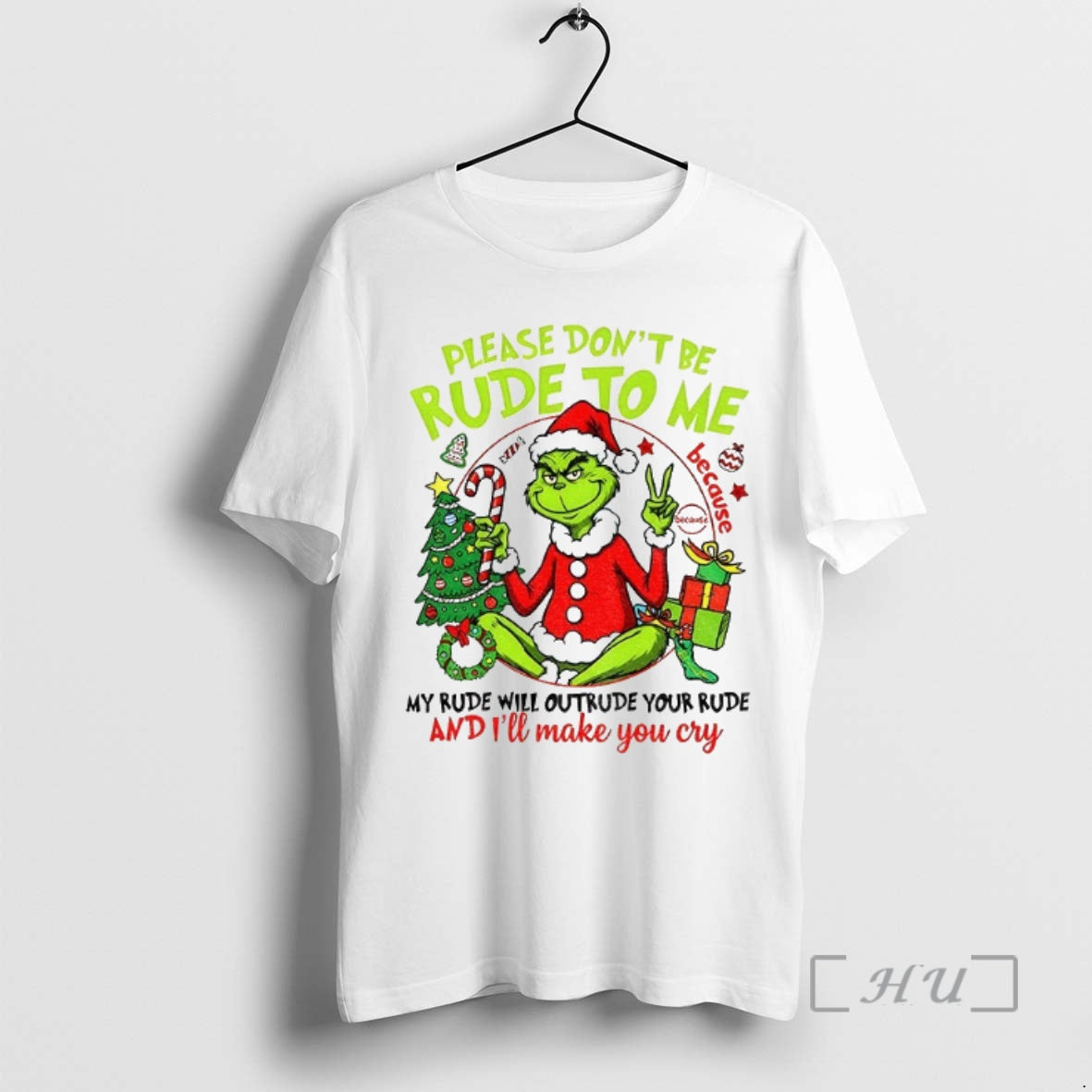 Officials Grinch Santa Please Dont Be Rude To Me My Rude Will Outrude Your Rude T-Shirts, Hoodie, Sweatshirt