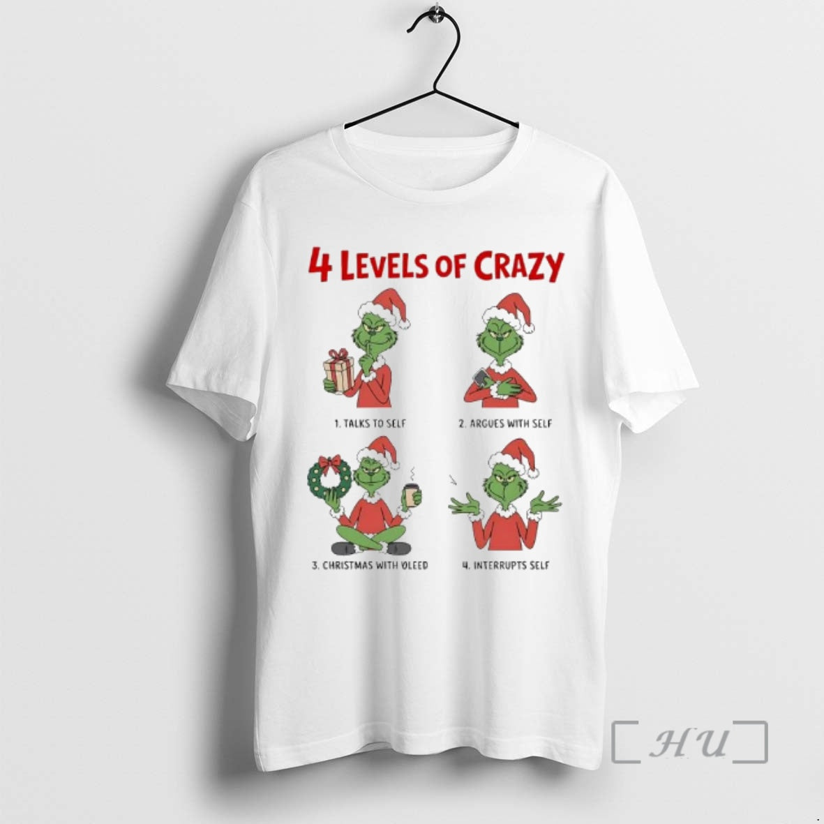 Officials Grinch Xmas Four Escalating Levels Of Crazy T-Shirts, Hoodie, Sweatshirt | PopFlextees.com