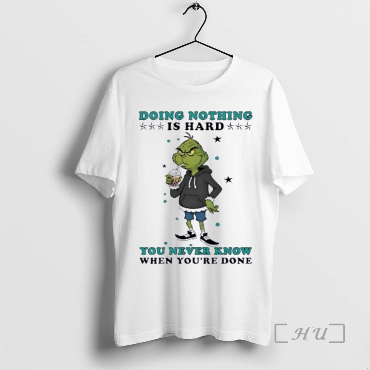 Officials Grinch Drinking Milk Tea Doing Nothing Is Hard You Never Know Premium T Shirts Hoodie, Sweatshirt | PopFlextees.com