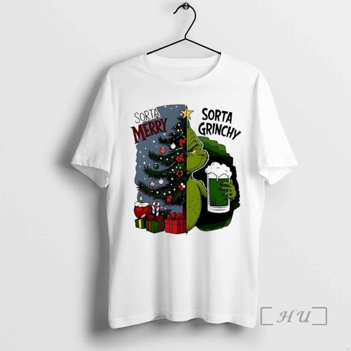 Officials Grinch Half Tree Sorta Merry Sorta Grinchy Christmas Holiday T-Shirts, Hoodie, Sweatshirt | PopFlextees.com
