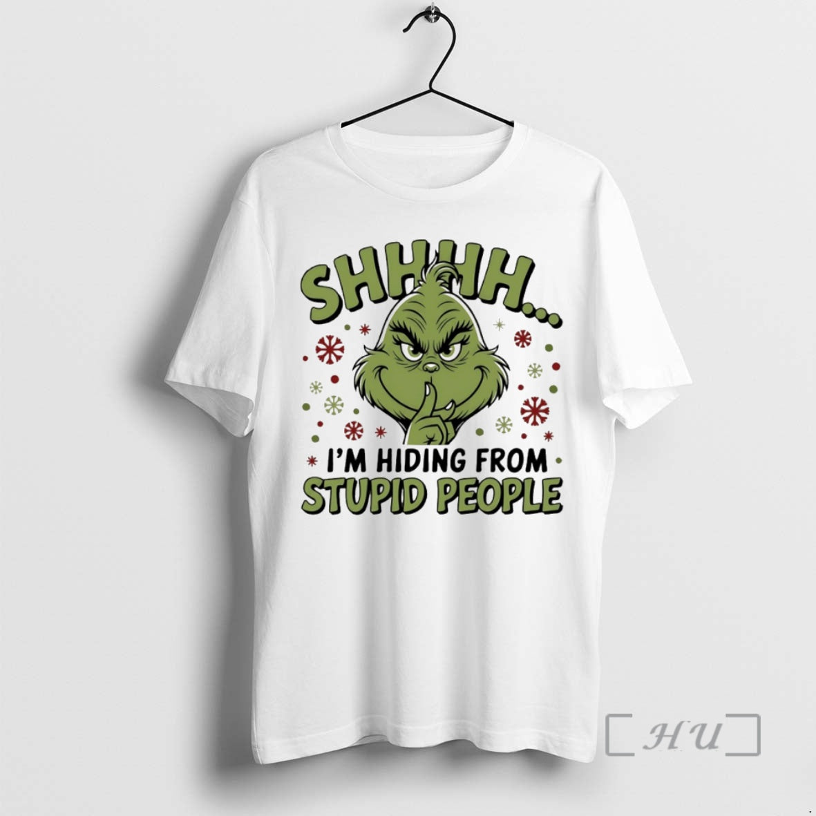 Officials Grinch Shhh Im Hiding From Stupid People Circle T-Shirts, Hoodie, Sweatshirt | PopFlextees.com