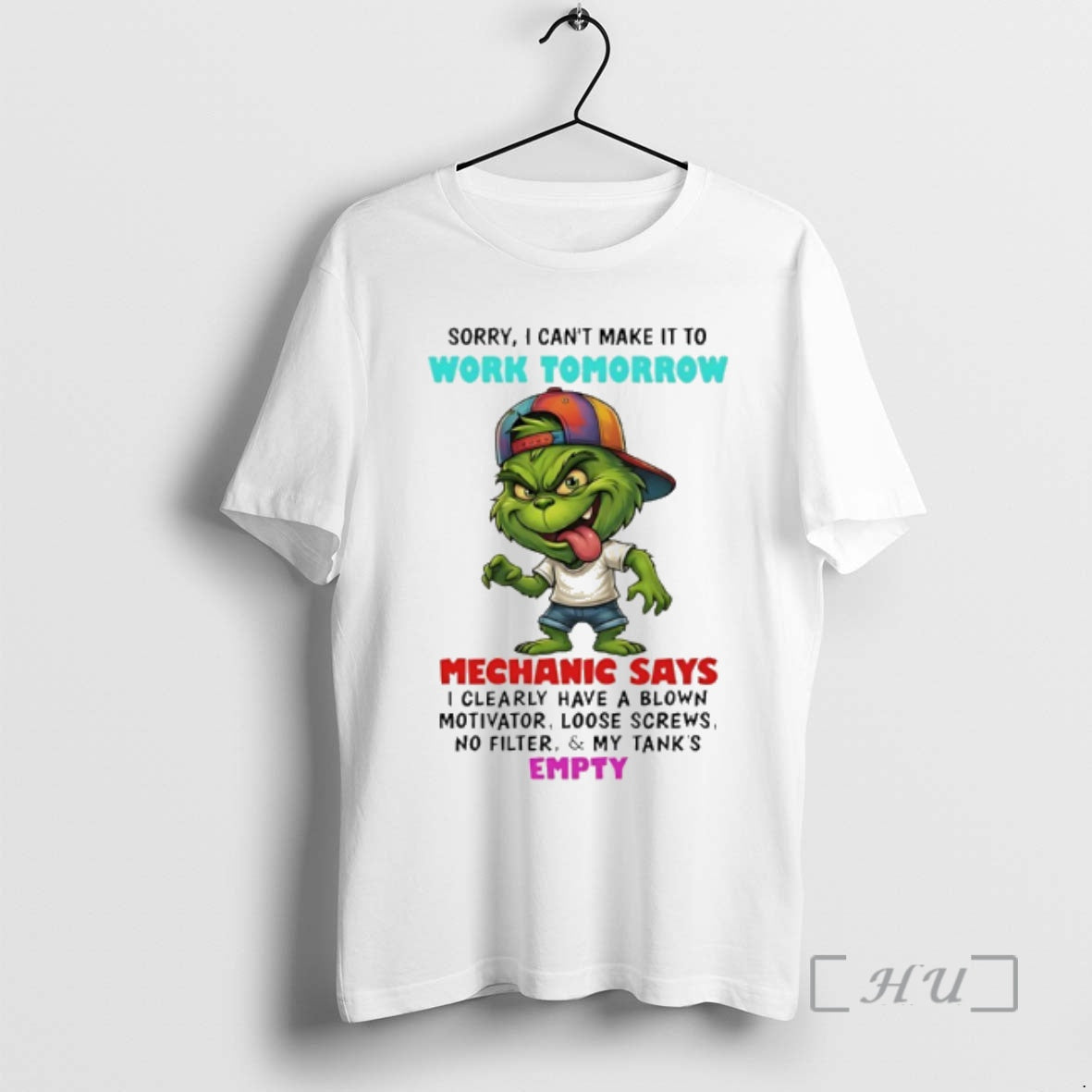 Officials Grinch Sorry I Cant Make It To Work Tomorrow Mechanic Says Premium T Shirts Hoodie, Sweatshirt | PopFlextees.com