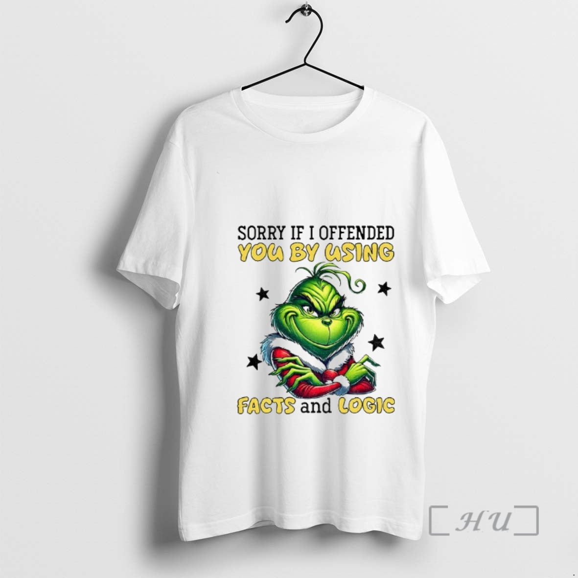 Officials Grinch Sorry If I Offended You By Using Facts And Logic Merry Christmas Premium T-Shirts, Hoodie, Sweatshirt