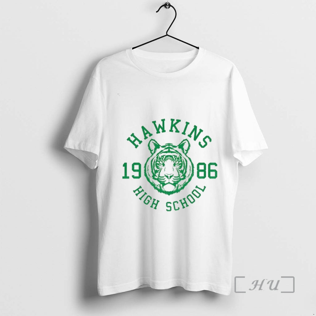 Officials Hawkins High School 1986 Tiger Retro Logo T-Shirts, Hoodie, Sweatshirt | PopFlextees.com