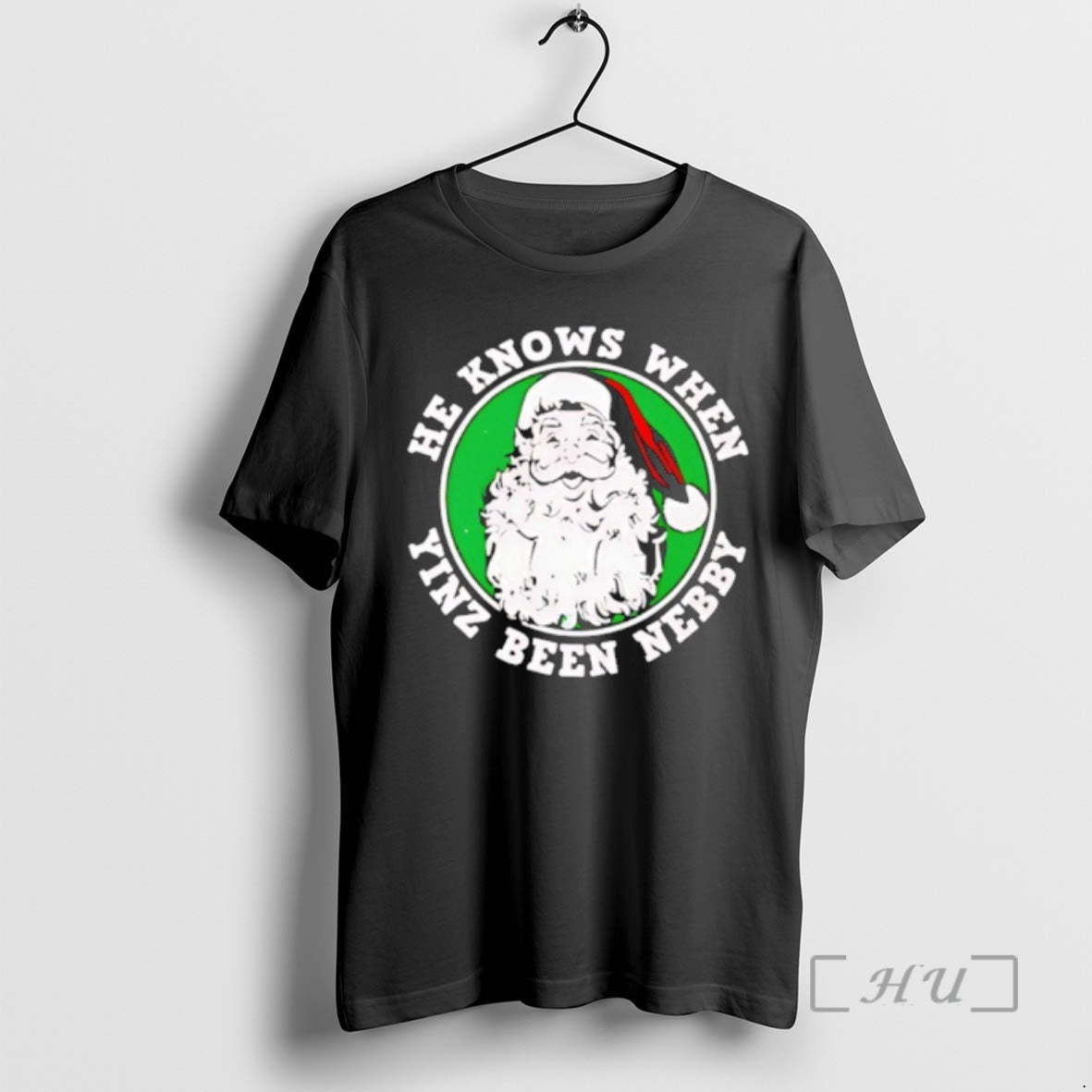 Officials He Knows When Yinz Been Nebby Santa Christmas T-Shirts, Hoodie, Sweatshirt | PopFlextees.com