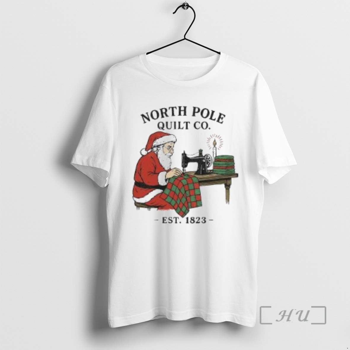 Officials Heartmade Threads North Pole Quilt Co Santa Vintage Circle White Premium T Shirts Sweater Hoodie, Sweatshirt