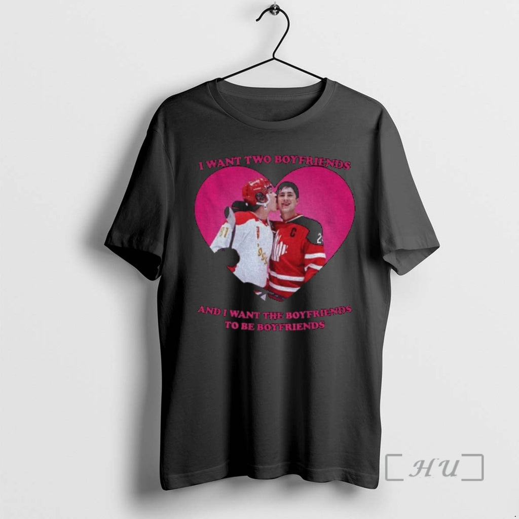 Officials Heated Rivalry Ilya Shane I Want Two Boyfriends Pink Heart Premium T Shirts Sweater Hoodie, Sweatshirt