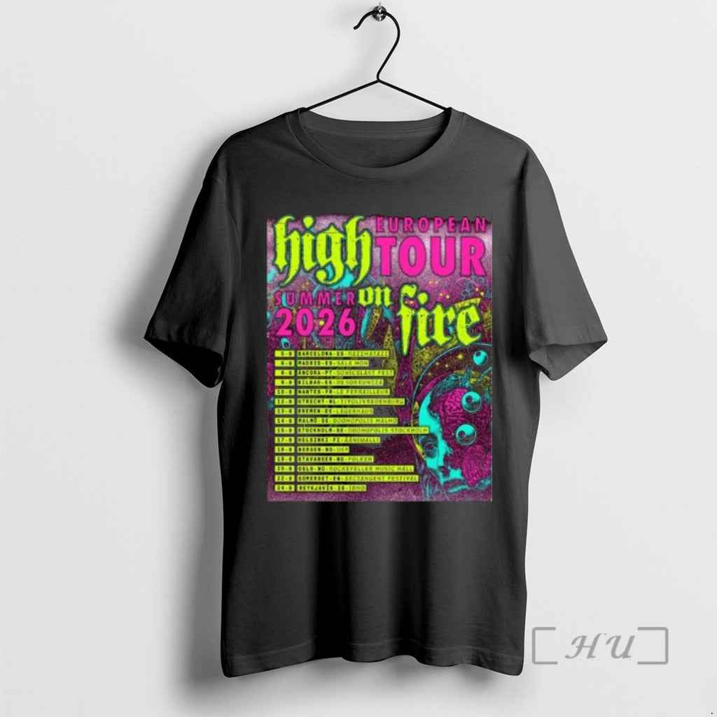 Officials High On Fire European Tour Summer 2026 T-Shirts, Hoodie, Sweatshirt | PopFlextees.com