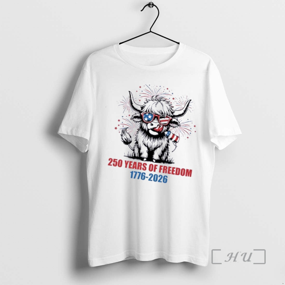 Officials Highland Cow 250 Years Of Freedom 1776 2026 T-Shirts, Hoodie, Sweatshirt | PopFlextees.com