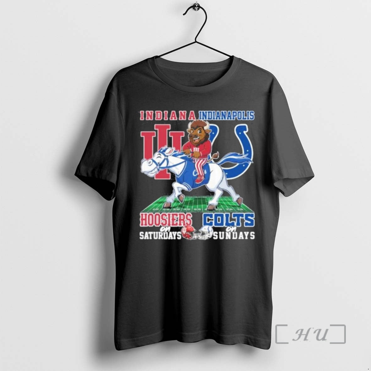 Officials Hoosiers On Saturdays And Colts On Sundays Riding Mascots T-Shirts, Hoodie, Sweatshirt | PopFlextees.com