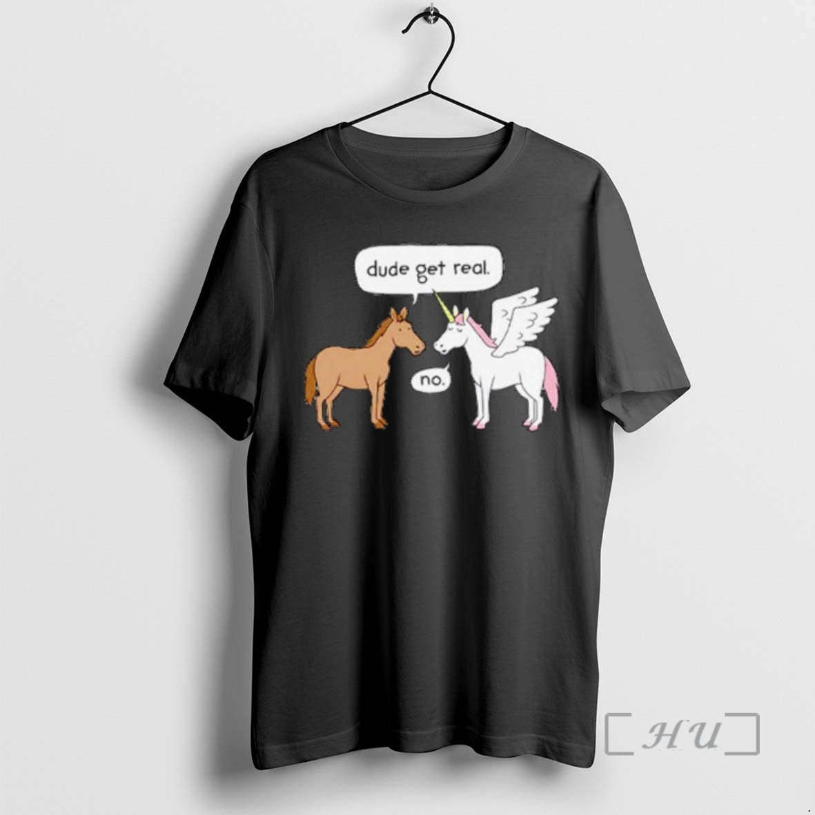 Officials Horse And Unicorn Dude Get Real No Ornaments T-Shirts, Hoodie, Sweatshirt | PopFlextees.com