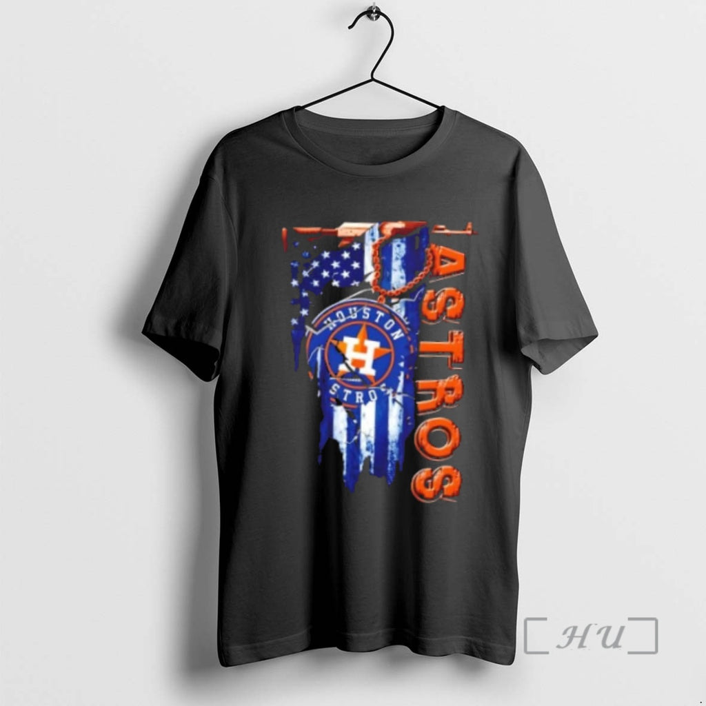 Officials Houston Astros Baseball Battle Shattered Usa Flag Rip Design T-Shirts, Hoodie, Sweatshirt | PopFlextees.com