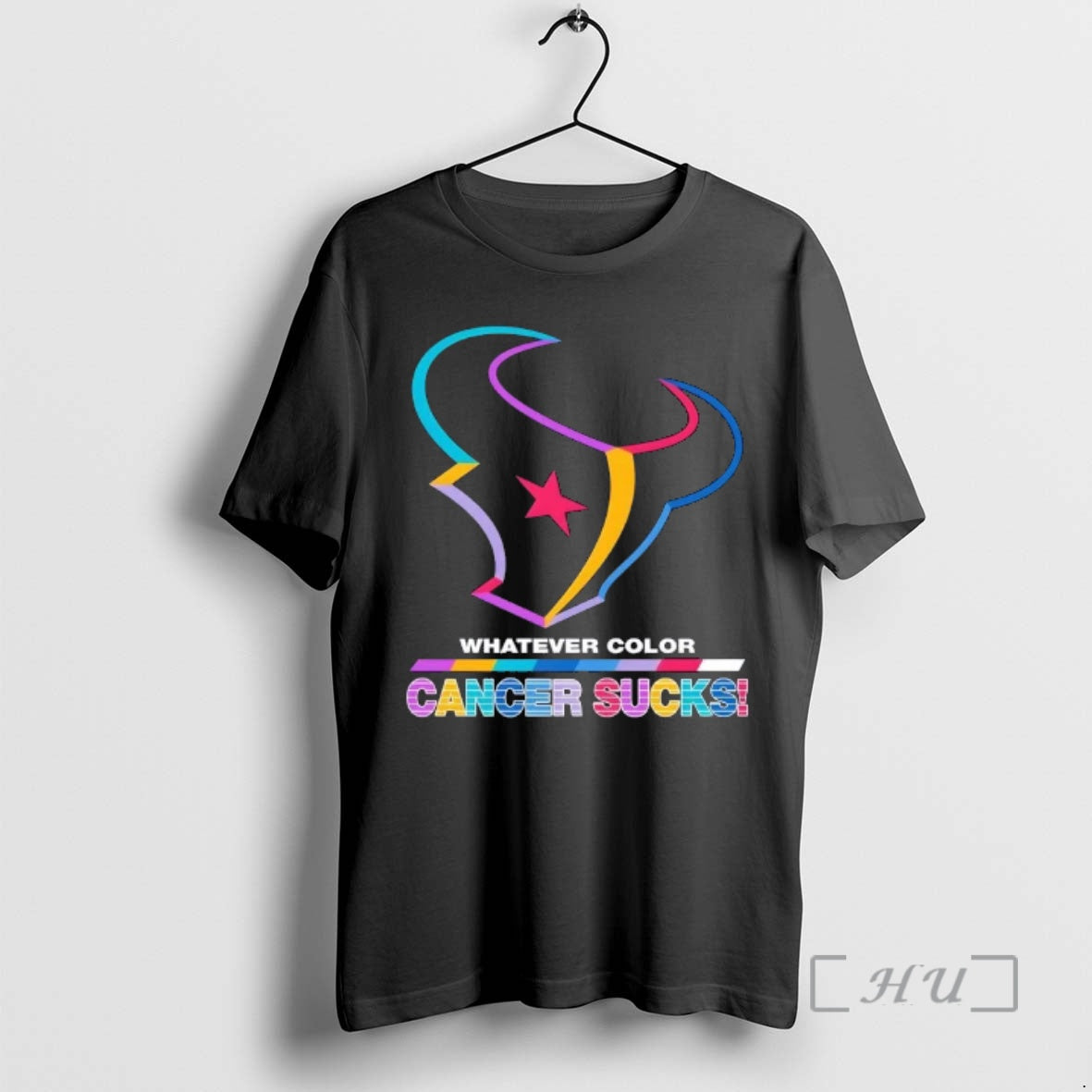 Officials Houston Texans Football Whatever Color Cancer Sucks Logo Colors T-Shirts, Hoodie, Sweatshirt | PopFlextees.com