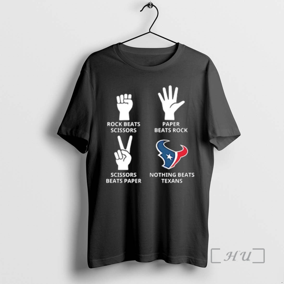 Officials Houston Texans Nothing Beats Rock Beats Scissors Paper Beats Rock Scissors Beats Paper Premium T-Shirts,...