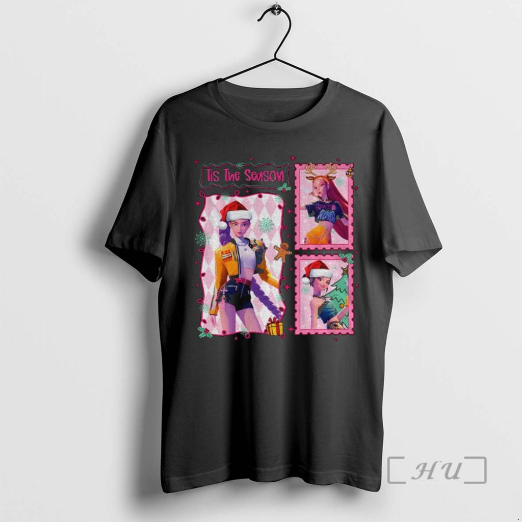 Officials Huntrix Kpop Demon Hunter Tis The Season Merry Xmas 2025 Graphic Premium T Shirts Hoodie, Sweatshirt