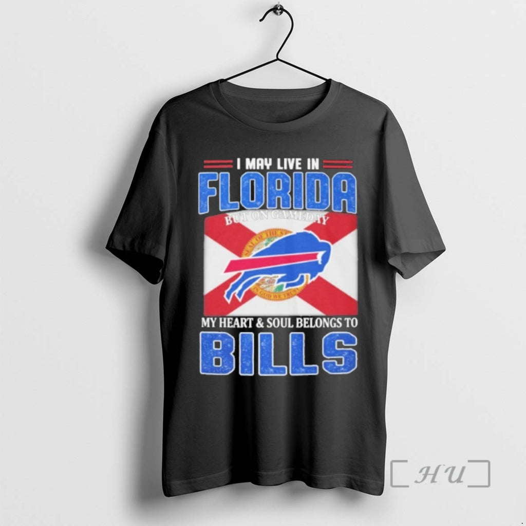 Officials I May Live In Florida But On Game Day Flag My Heart Soul Belong T-Shirts, Hoodie, Sweatshirt | PopFlextees.com