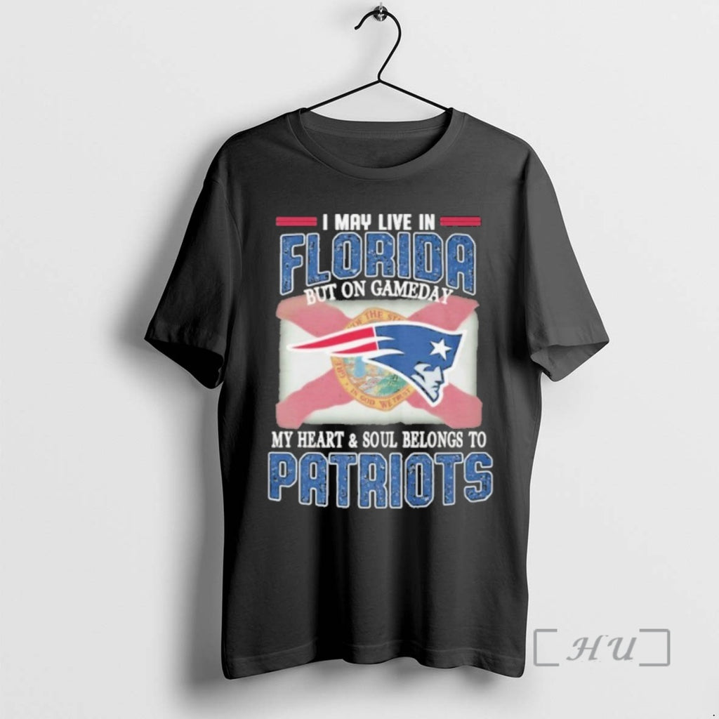 Officials I May Live In Florida But On Game Day Flag My Heart Soul Belongs T-Shirts, Hoodie, Sweatshirt | PopFlextees.com