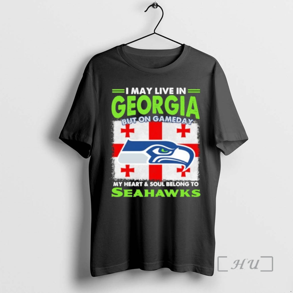 Officials I May Live In Georgia But On Game Day Flag My Heart Soul Belong T-Shirts, Hoodie, Sweatshirt | PopFlextees.com