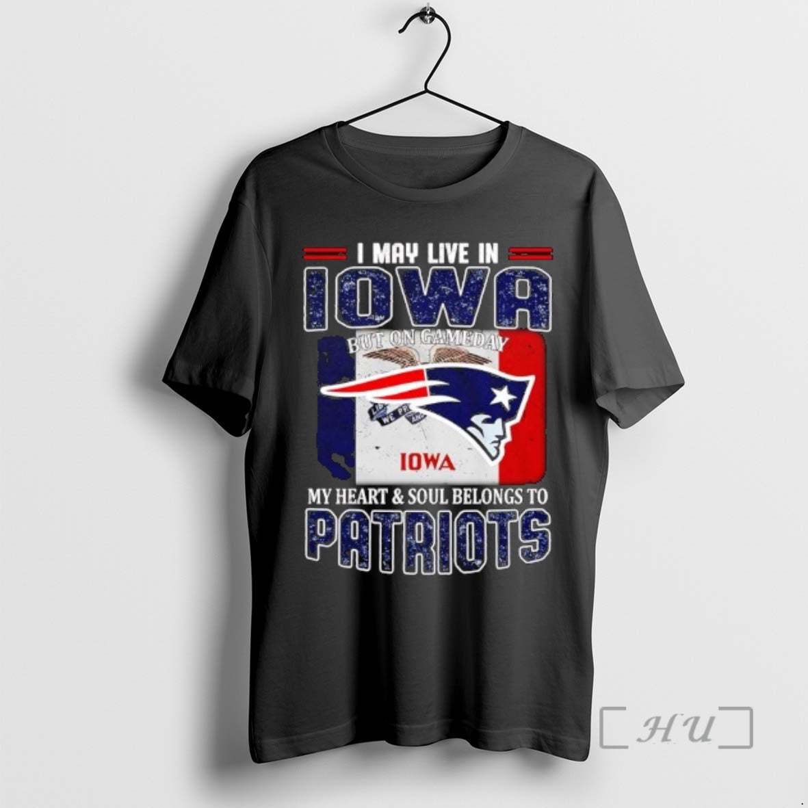 Officials I May Live In Iowa But On Gameday My Heart Soul Belongs To Patriots T-Shirts, Hoodie, Sweatshirt | PopFlextees.com