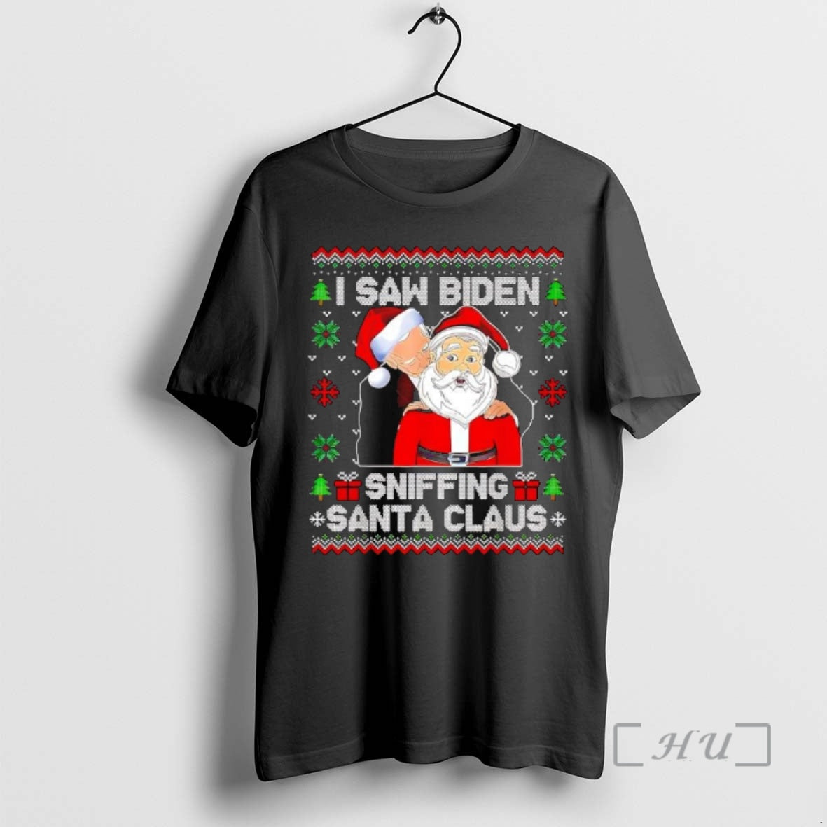 Officials I Saw Biden Sniffing Santa Claus Novelty Ugly Christmas T-Shirts, Hoodie, Sweatshirt | PopFlextees.com