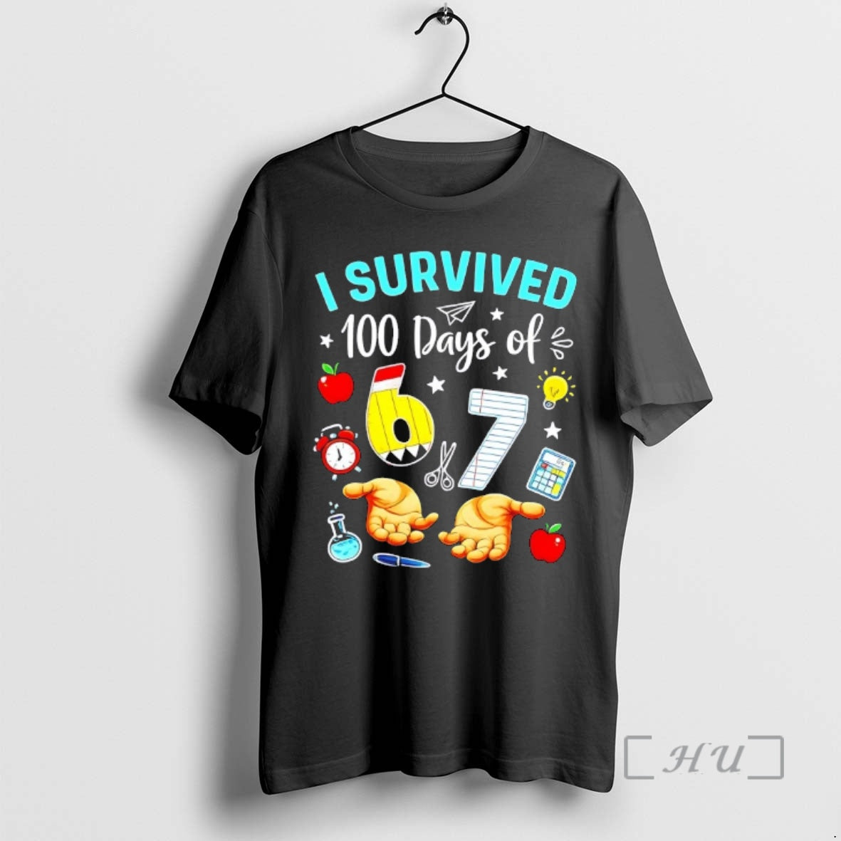 Officials I Survived 100 Days Of 67 School Teachers Students 6 7 Meme Premium T-Shirts, Hoodie, Sweatshirt | PopFlextees.com