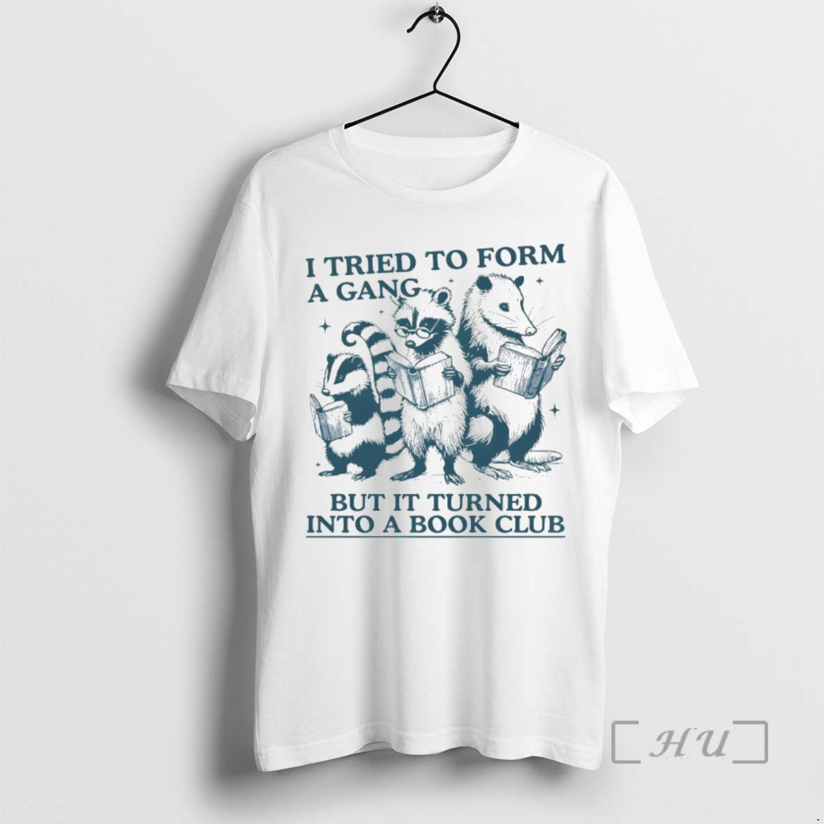 Officials I Tried To Form A Gang But It Turned Into A Book Club Raccoon T-Shirts, Hoodie, Sweatshirt | PopFlextees.com