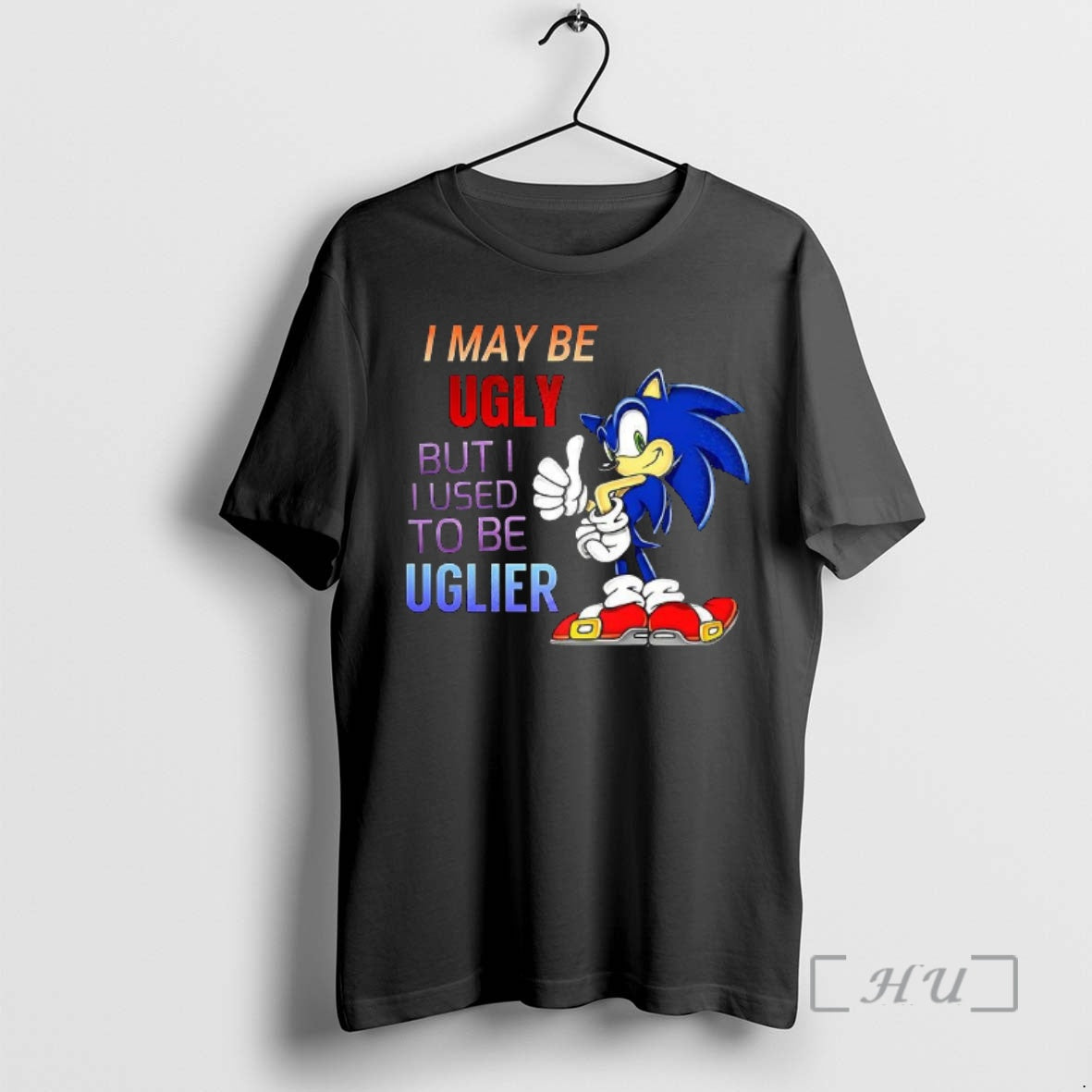 Officials I May Be Ugly But I Used To Be Uglier Cartoon Hedgehog Premium T-Shirts, Hoodie, Sweatshirt | PopFlextees.com