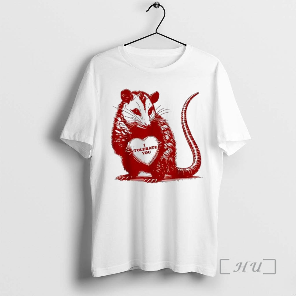 Officials I Tolerate You Opossum Happy Valentine Day Woman T-Shirts, Hoodie, Sweatshirt | PopFlextees.com