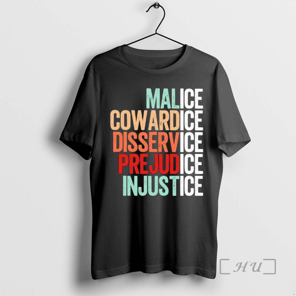 Officials Ice Malice Cowardice Disservice Prejudice Injustice T-Shirts, Hoodie, Sweatshirt | PopFlextees.com