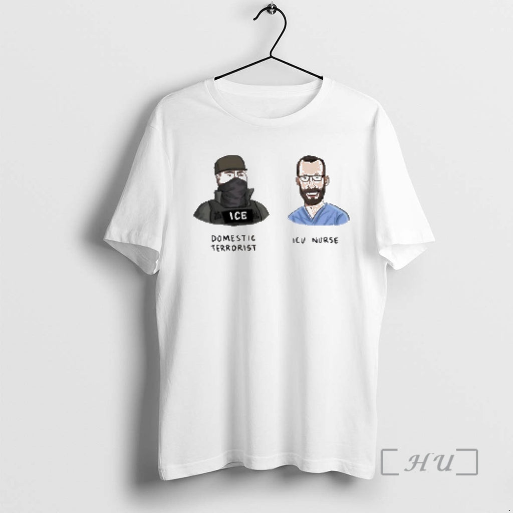 Officials Ice Domestic Terrorist Alex Pretti Icu Nurse T-Shirts, Hoodie, Sweatshirt | PopFlextees.com