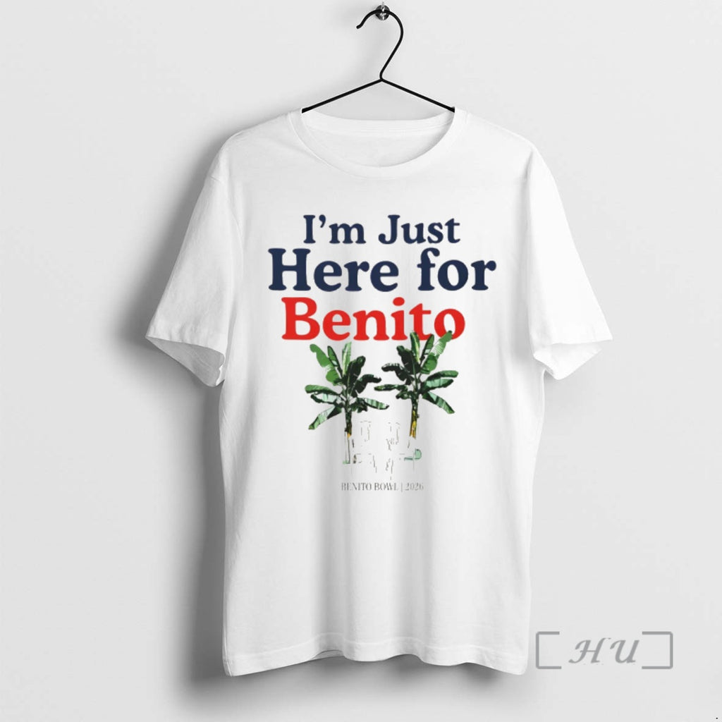 Officials Im Just Here For The Benito Bowl Half Time Bad Bunny 2026 Premium T-Shirts, Hoodie, Sweatshirt | PopFlextees.com