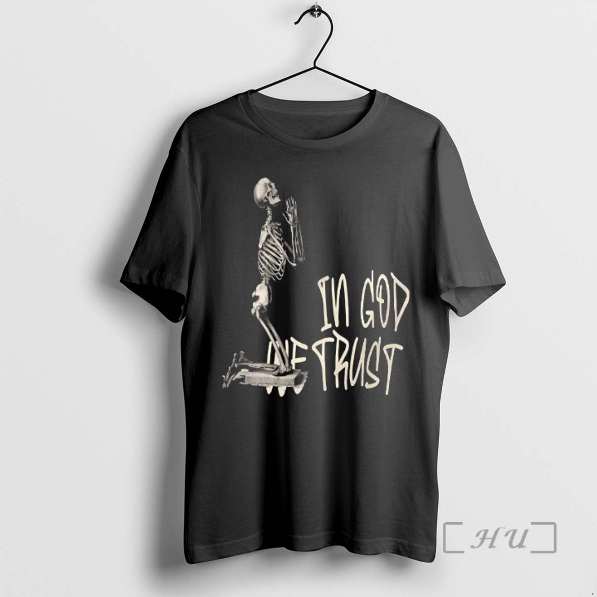 Officials In God We Trust Praying Skeleton Graphic T-Shirts, Hoodie, Sweatshirt | PopFlextees.com