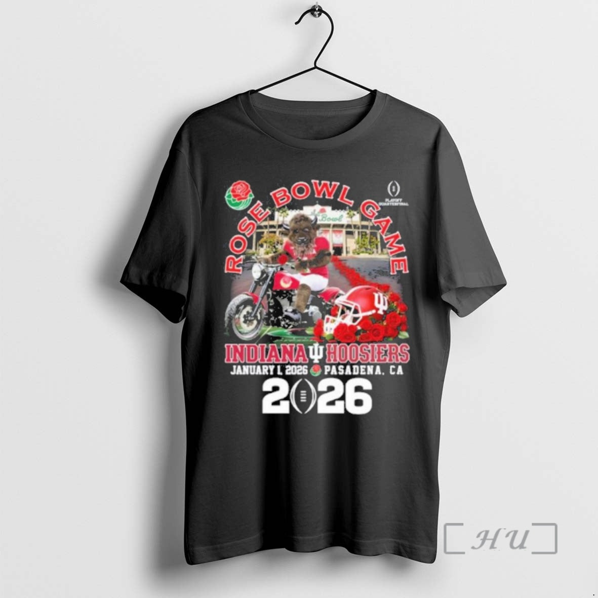 Officials Indiana Football Mascot Rose Bowl 2026 Pasadena Ca T-Shirts, Hoodie, Sweatshirt | PopFlextees.com