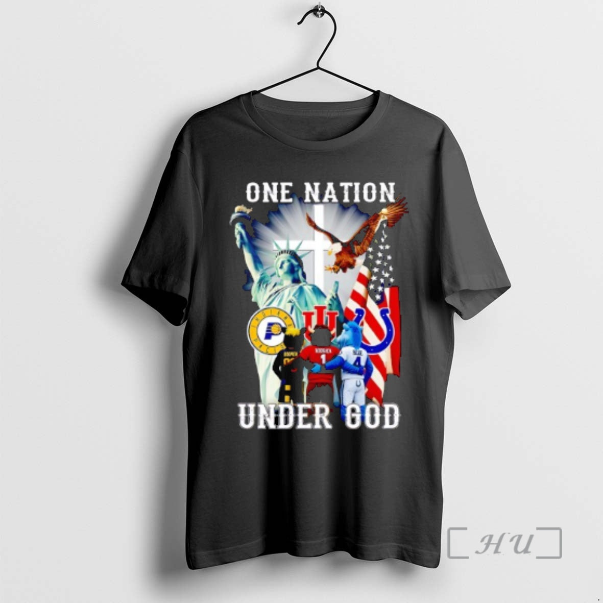 Officials Indiana Hoosier Indiana Pacers Indianapolis Colts Mascot One Nation Under God T-Shirts, Hoodie, Sweatshirt