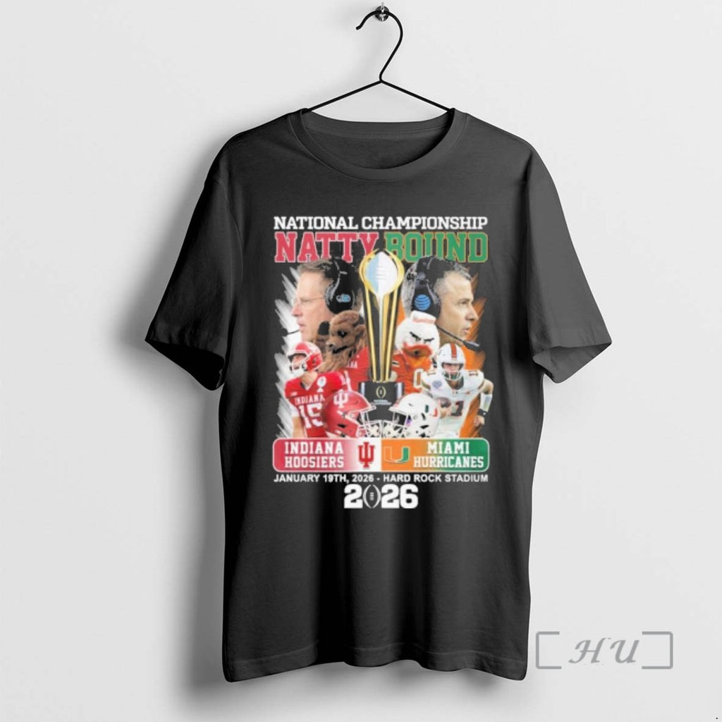 Officials Indiana Vs Miami 2026 National Championship Natty Bound Matchup T-Shirts, Hoodie, Sweatshirt | PopFlextees.com