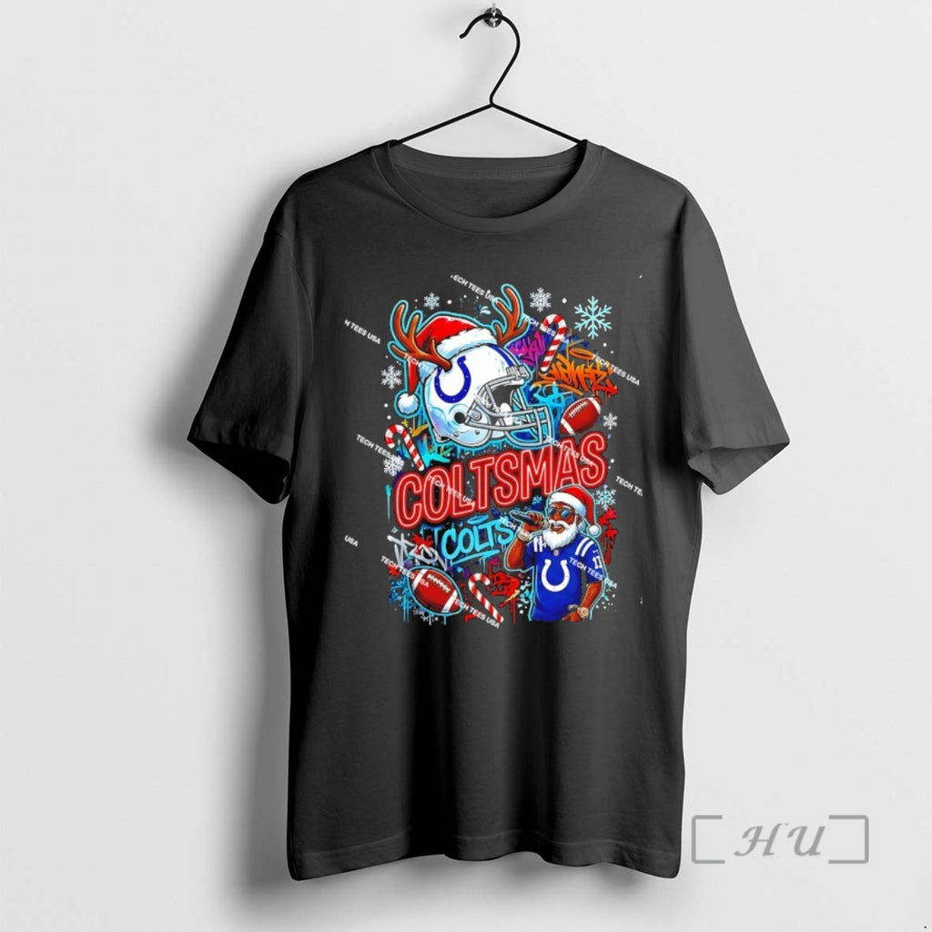 Officials Indianapolis Colts Football Merry Coltsmas Christmas Holiday T-Shirts, Hoodie, Sweatshirt | PopFlextees.com