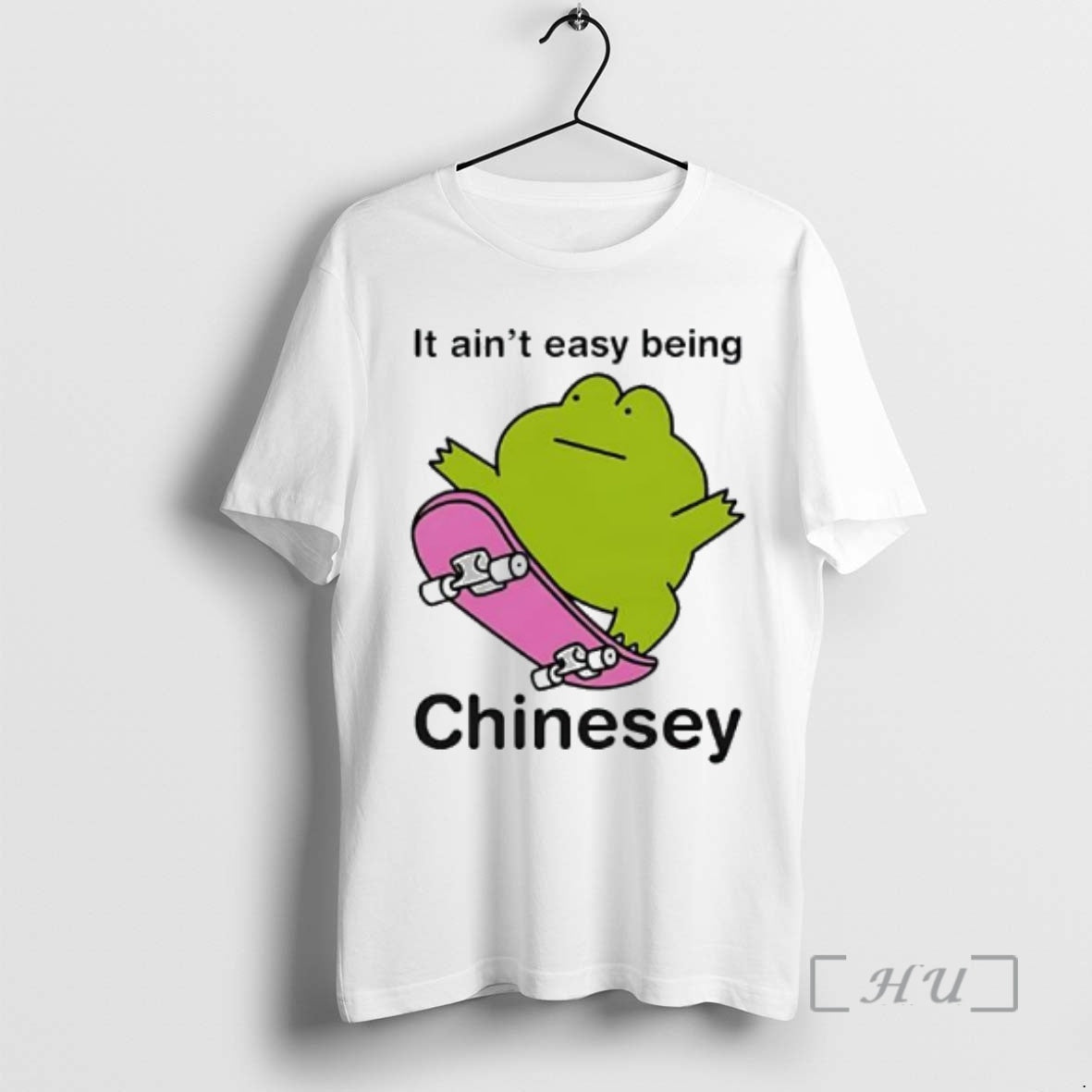 Officials It Aint Easy Being Chinesey Frog On A Skateboard Kawaii Graphic Premium T Shirts Hoodie, Sweatshirt