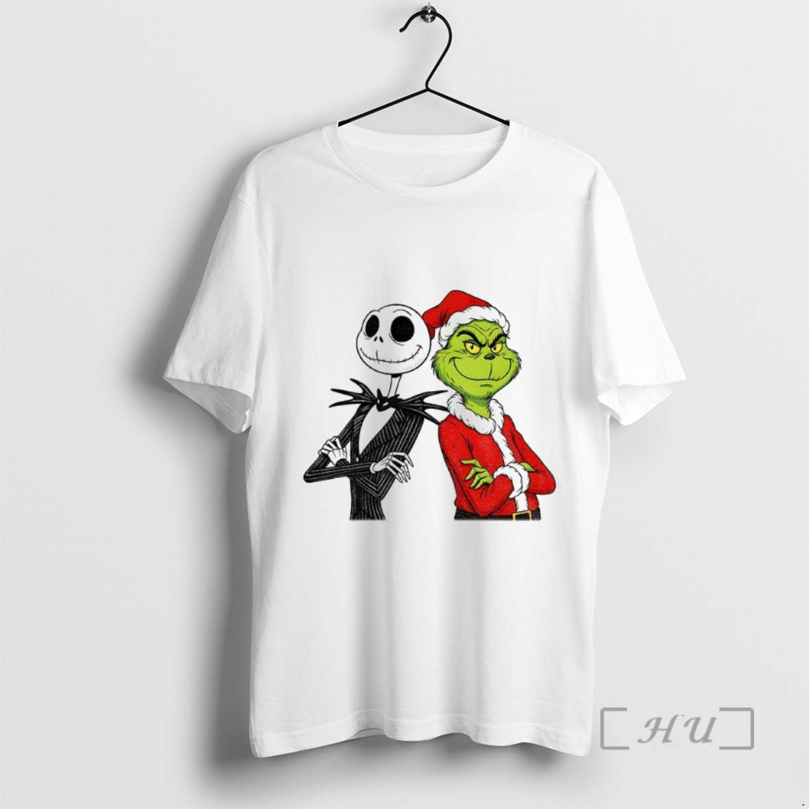 Officials Jack Skellington And Grinch Santa Hat Merry Christmas T-Shirts, Hoodie, Sweatshirt | PopFlextees.com