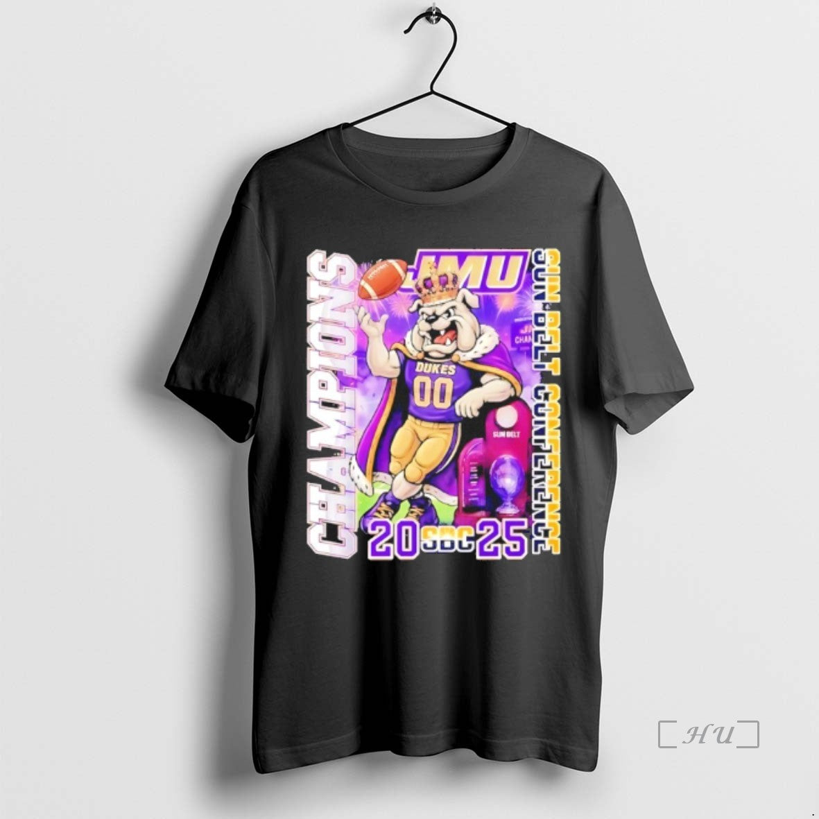 Officials James Madison Dukes Sun Belt Conference Champions Mascot 2025 T-Shirts, Hoodie, Sweatshirt | PopFlextees.com