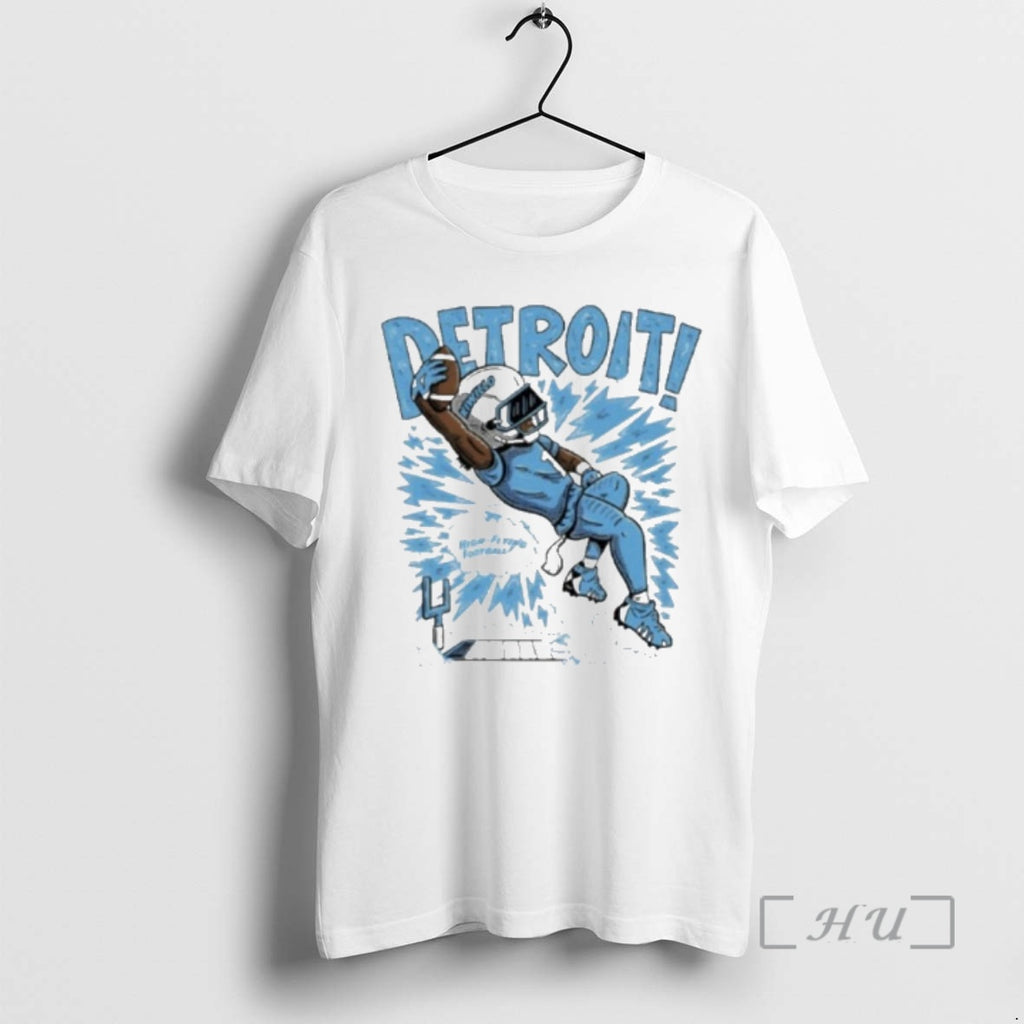Officials Jameson Williams Detroit Lions High Flying Football Graphic T-Shirts, Hoodie, Sweatshirt | PopFlextees.com