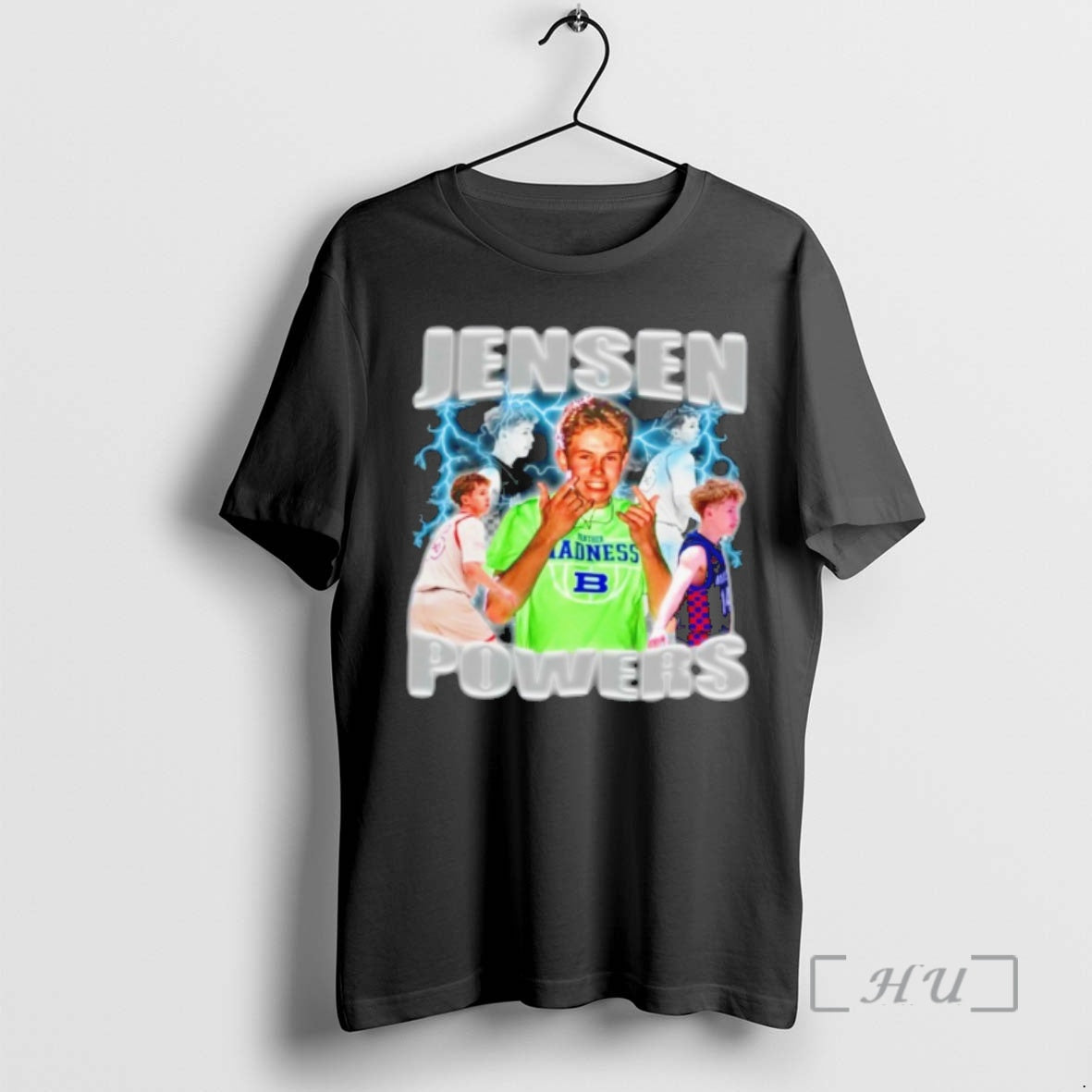 Officials Jensen Powers Basketball Lightning Graphic T-Shirts, Hoodie, Sweatshirt | PopFlextees.com